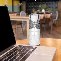 Samoan Traditional Art Tattoos Skinny Tumbler Tatau Tribal Motifs with Ula Nifo White LT03 - Polynesian Pride