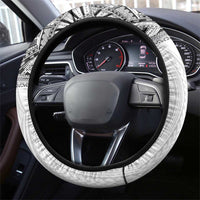 Samoan Traditional Art Tattoos Steering Wheel Cover Tatau Tribal Motifs with Ula Nifo White LT03 - Polynesian Pride