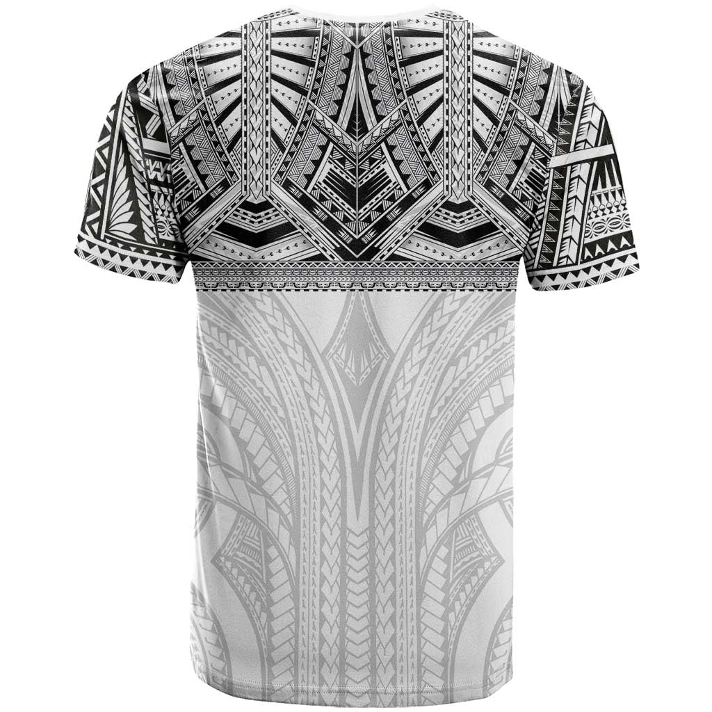 Samoan Traditional Art Tattoos T Shirt Tatau Tribal Motifs with Ula Nifo White LT03 - Polynesian Pride