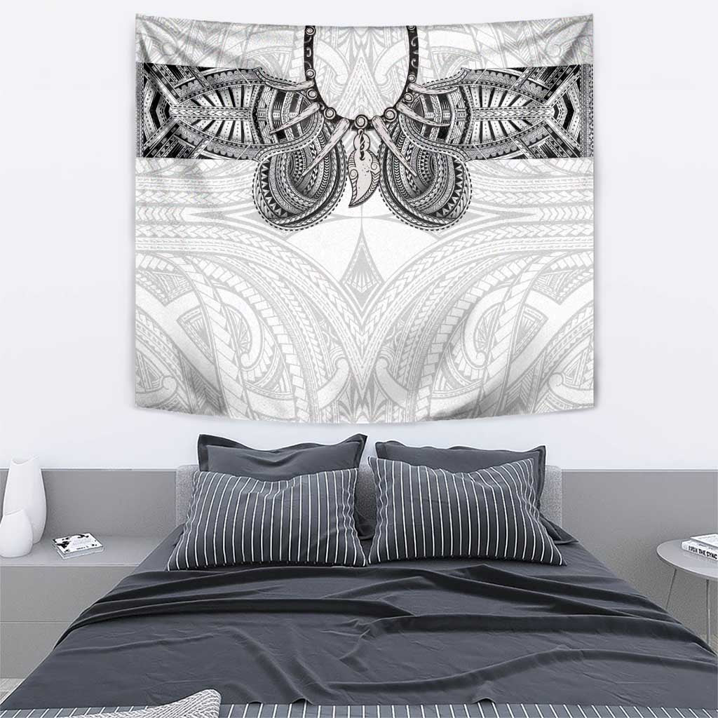 Samoan Traditional Art Tattoos Tapestry Tatau Tribal Motifs with Ula Nifo White LT03 - Polynesian Pride