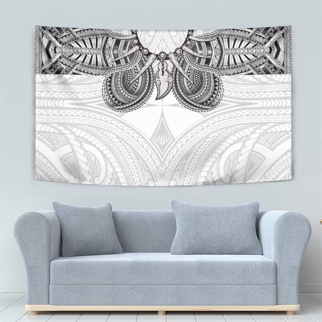 Samoan Traditional Art Tattoos Tapestry Tatau Tribal Motifs with Ula Nifo White LT03 - Polynesian Pride