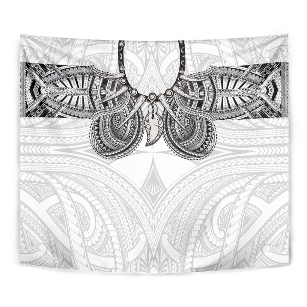 Samoan Traditional Art Tattoos Tapestry Tatau Tribal Motifs with Ula Nifo White LT03 - Polynesian Pride