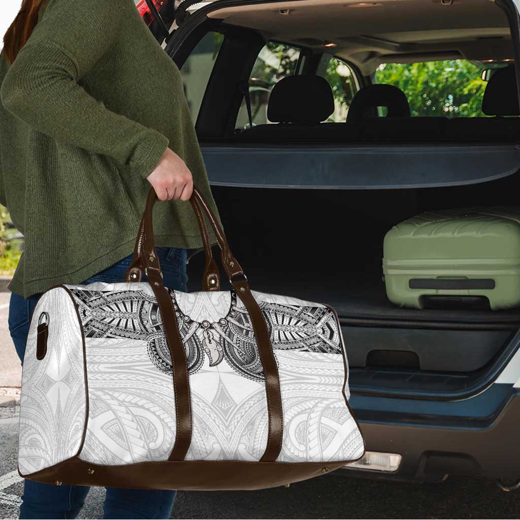Samoan Traditional Art Tattoos Travel Bag Tatau Tribal Motifs with Ula Nifo White LT03 - Polynesian Pride