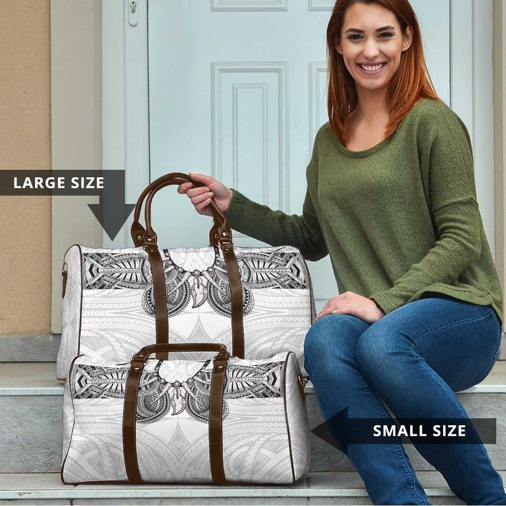 Samoan Traditional Art Tattoos Travel Bag Tatau Tribal Motifs with Ula Nifo White LT03 - Polynesian Pride