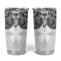Samoan Traditional Art Tattoos Tumbler Cup Tatau Tribal Motifs with Ula Nifo White LT03 White - Polynesian Pride