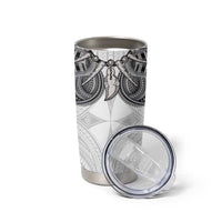 Samoan Traditional Art Tattoos Tumbler Cup Tatau Tribal Motifs with Ula Nifo White LT03 - Polynesian Pride