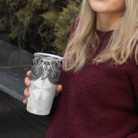 Samoan Traditional Art Tattoos Tumbler Cup Tatau Tribal Motifs with Ula Nifo White LT03 - Polynesian Pride
