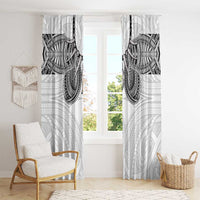 Samoan Traditional Art Tattoos Window Curtain Tatau Tribal Motifs with Ula Nifo White LT03 - Polynesian Pride