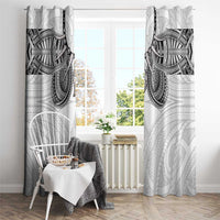 Samoan Traditional Art Tattoos Window Curtain Tatau Tribal Motifs with Ula Nifo White LT03 - Polynesian Pride