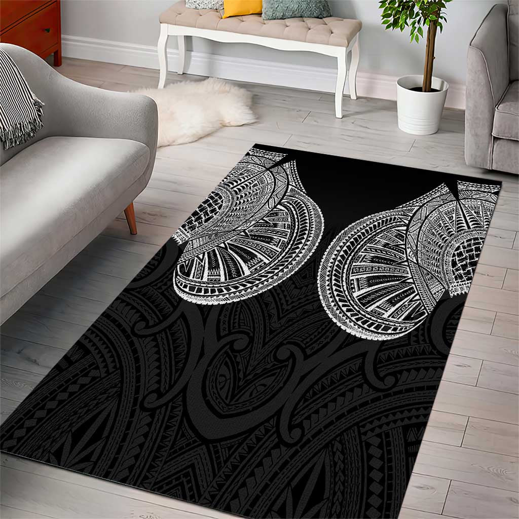 Samoan Traditional Art Tattoos Area Rug Tatau Roman Reigns Black Color LT03 - Polynesian Pride