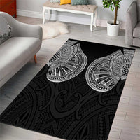 Samoan Traditional Art Tattoos Area Rug Tatau Roman Reigns Black Color LT03 - Polynesian Pride