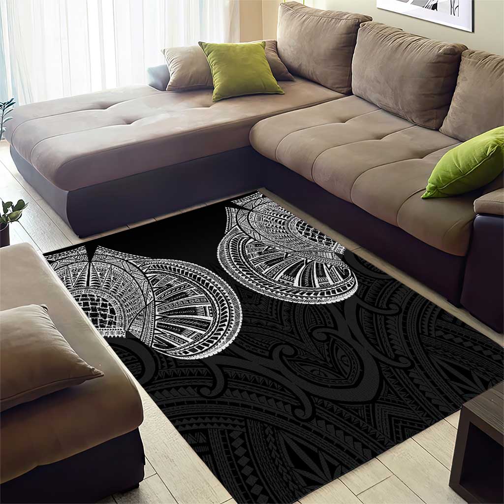 Samoan Traditional Art Tattoos Area Rug Tatau Roman Reigns Black Color LT03 - Polynesian Pride