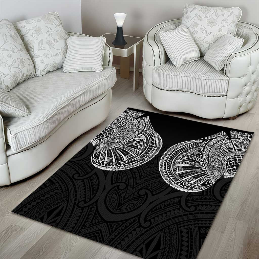 Samoan Traditional Art Tattoos Area Rug Tatau Roman Reigns Black Color LT03 - Polynesian Pride