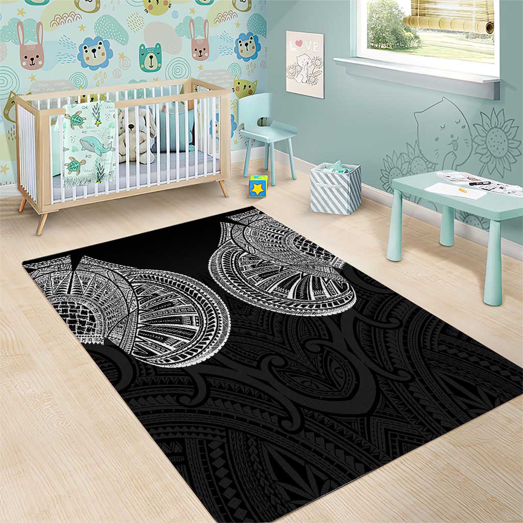 Samoan Traditional Art Tattoos Area Rug Tatau Roman Reigns Black Color LT03 - Polynesian Pride