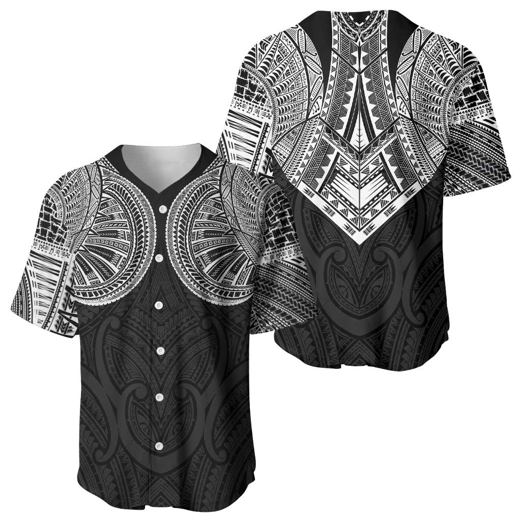 Samoan Traditional Art Tattoos Baseball Jersey Tatau Roman Reigns Black Color - Polynesian Pride