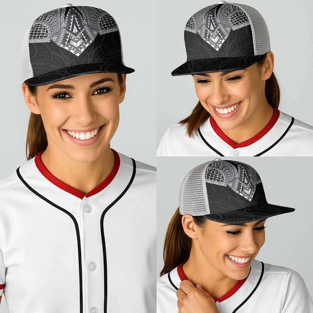 Samoan Traditional Art Tattoos Baseball Net Cap Tatau Roman Reigns Black Color - Polynesian Pride