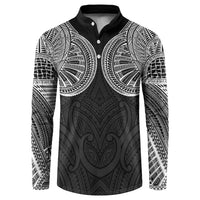 Samoan Traditional Art Tattoos Button Sweatshirt Tatau Roman Reigns Black Color LT03 Black - Polynesian Pride