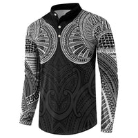Samoan Traditional Art Tattoos Button Sweatshirt Tatau Roman Reigns Black Color LT03 - Polynesian Pride