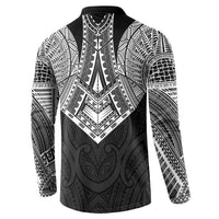 Samoan Traditional Art Tattoos Button Sweatshirt Tatau Roman Reigns Black Color LT03 - Polynesian Pride