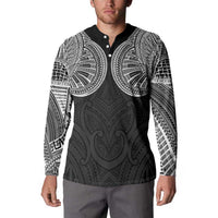 Samoan Traditional Art Tattoos Button Sweatshirt Tatau Roman Reigns Black Color LT03 - Polynesian Pride