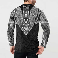 Samoan Traditional Art Tattoos Button Sweatshirt Tatau Roman Reigns Black Color LT03 - Polynesian Pride