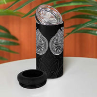 Samoan Traditional Art Tattoos 4 in 1 Can Cooler Tumbler Tatau Roman Reigns Black Color LT03 - Polynesian Pride