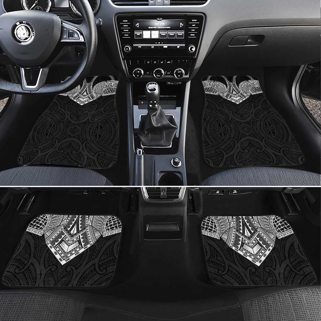 Samoan Traditional Art Tattoos Car Mats Tatau Roman Reigns Black Color LT03 Set 4pcs Black - Polynesian Pride