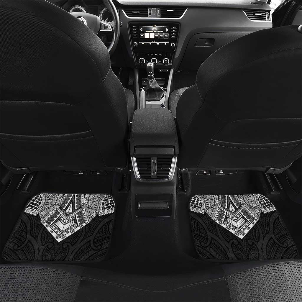Samoan Traditional Art Tattoos Car Mats Tatau Roman Reigns Black Color LT03 Set 2pcs - Back Black - Polynesian Pride