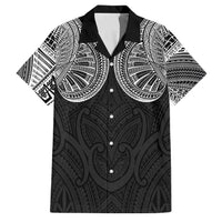 Samoan Traditional Art Tattoos Family Matching Off The Shoulder Long Sleeve Dress and Hawaiian Shirt Tatau Roman Reigns Black Color LT03 Dad's Shirt - Short Sleeve Black - Polynesian Pride