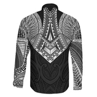 Samoan Traditional Art Tattoos Family Matching Off Shoulder Maxi Dress and Hawaiian Shirt Tatau Roman Reigns Black Color LT03 - Polynesian Pride