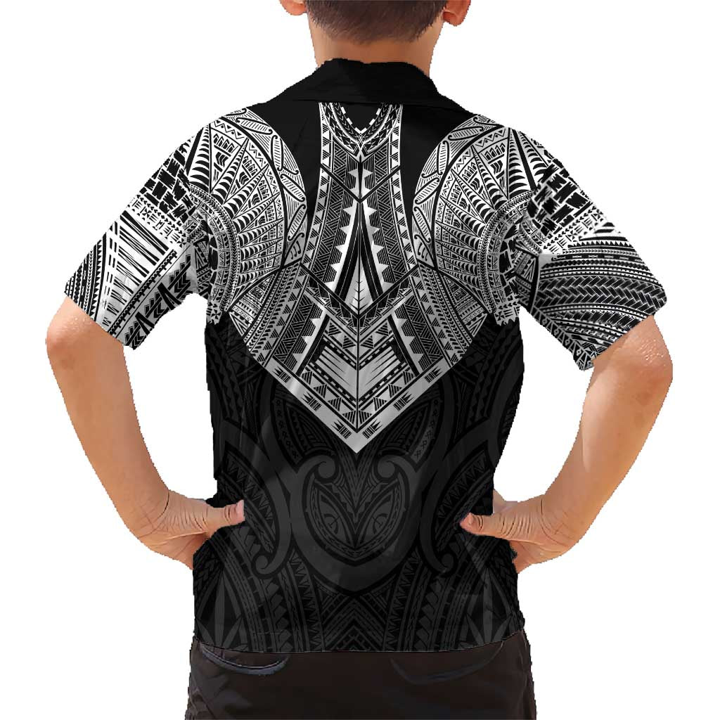 Samoan Traditional Art Tattoos Family Matching Short Sleeve Bodycon Dress and Hawaiian Shirt Tatau Roman Reigns Black Color LT03 - Polynesian Pride