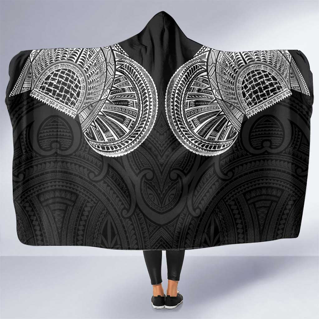 Samoan Traditional Art Tattoos Hooded Blanket Tatau Roman Reigns Black Color LT03 One Size Black - Polynesian Pride