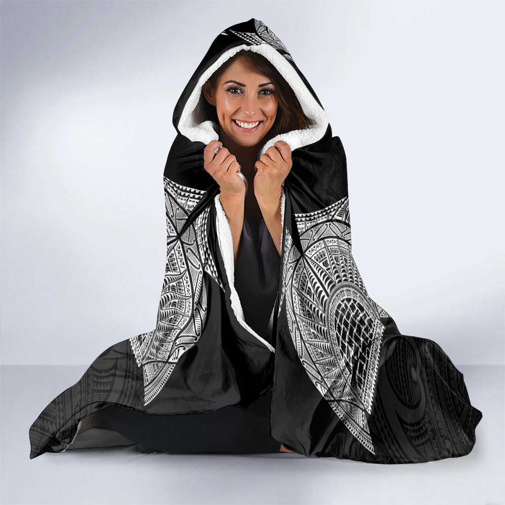 Samoan Traditional Art Tattoos Hooded Blanket Tatau Roman Reigns Black Color LT03 - Polynesian Pride
