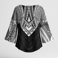 Samoan Traditional Art Tattoos Kimono Sleeve Blouse Tatau Roman Reigns Black Color LT03 - Polynesian Pride