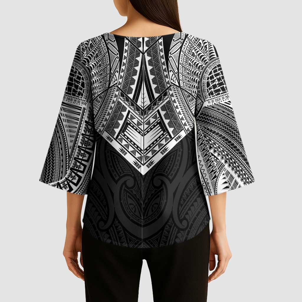 Samoan Traditional Art Tattoos Kimono Sleeve Blouse Tatau Roman Reigns Black Color LT03 - Polynesian Pride