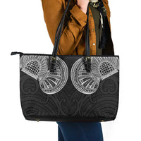 Samoan Traditional Art Tattoos Leather Tote Bag Tatau Roman Reigns Black Color LT03 - Polynesian Pride