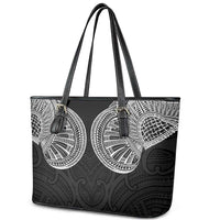 Samoan Traditional Art Tattoos Leather Tote Bag Tatau Roman Reigns Black Color LT03 - Polynesian Pride