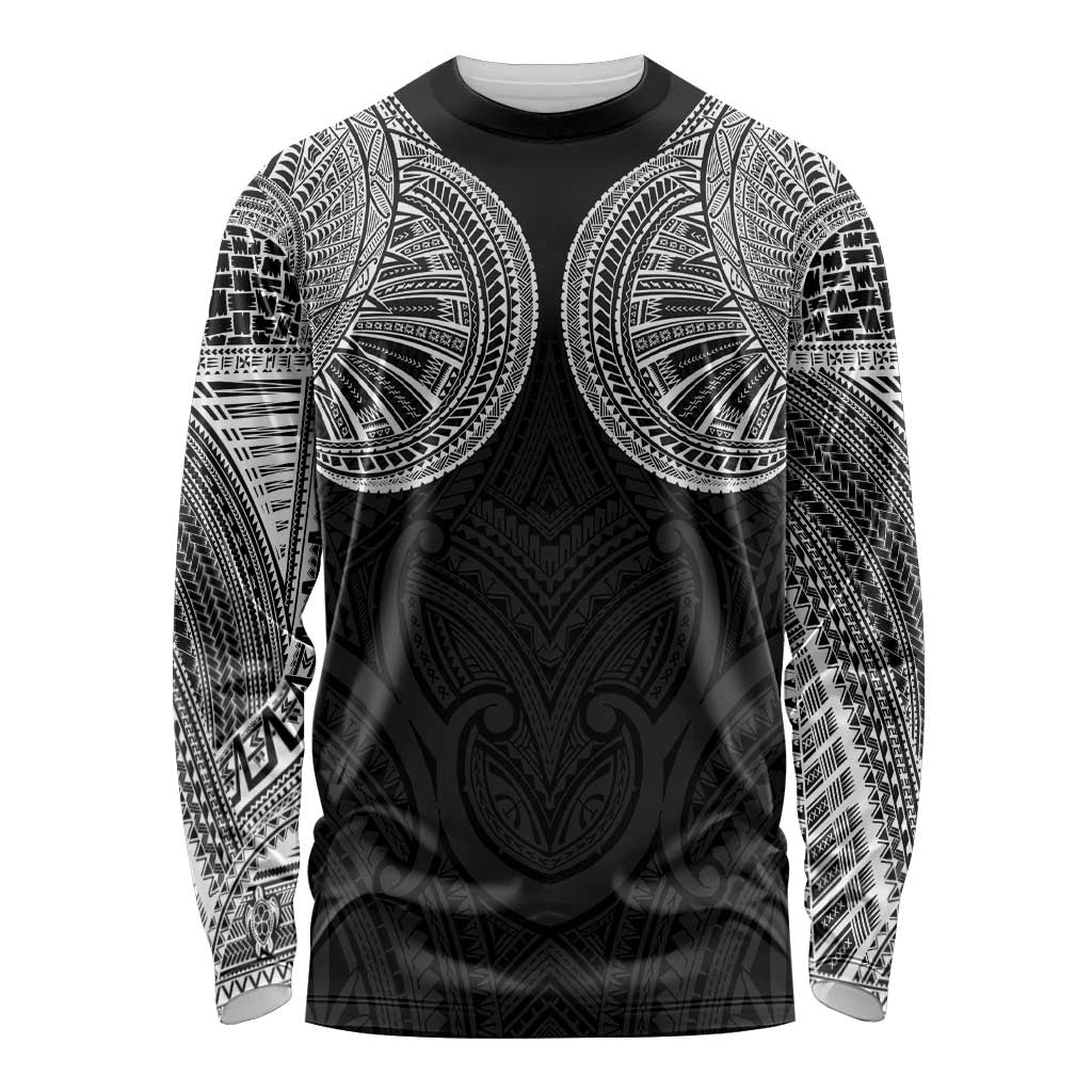 Samoan Traditional Art Tattoos Long Sleeve Shirt Tatau Roman Reigns Black Color LT03 Unisex Black - Polynesian Pride