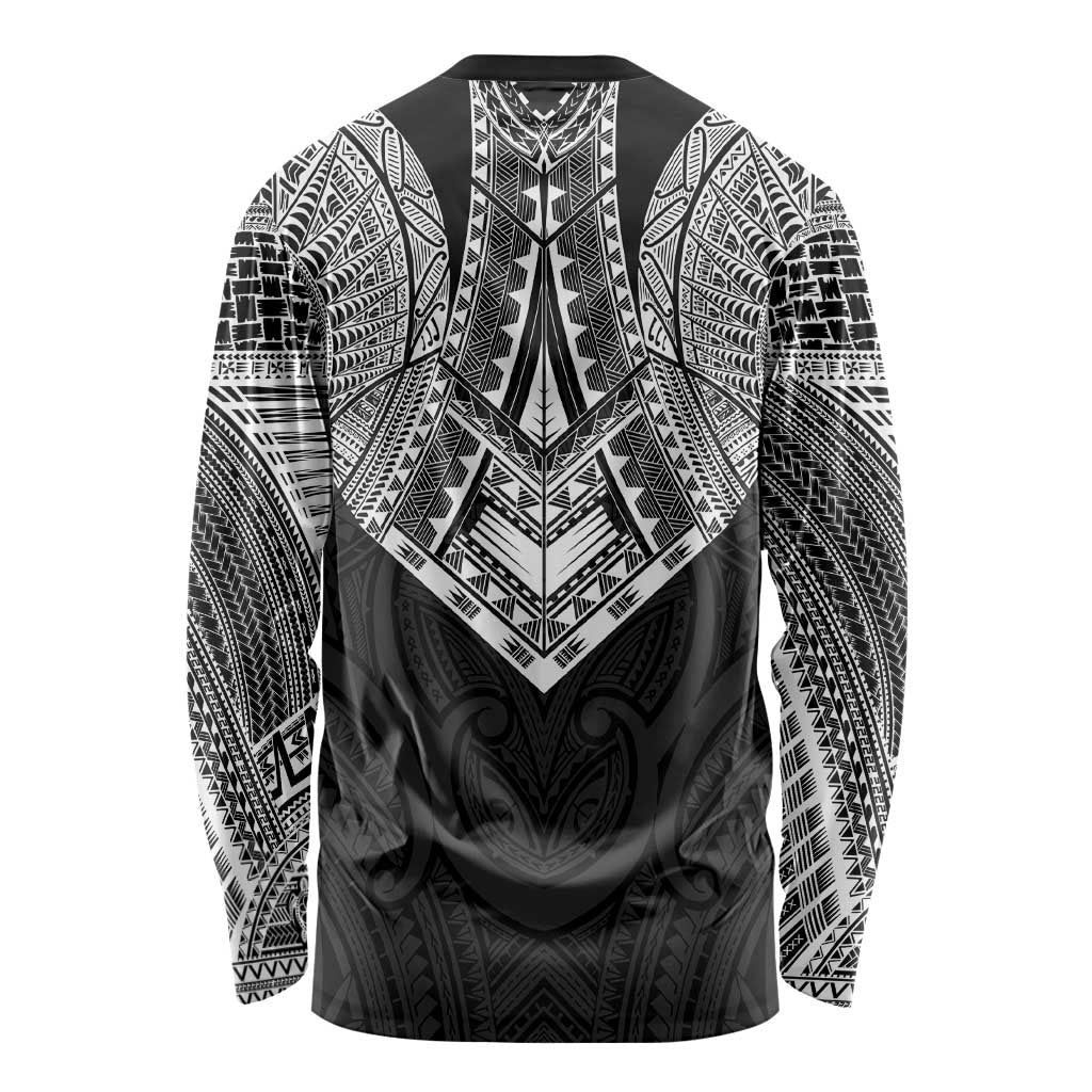Samoan Traditional Art Tattoos Long Sleeve Shirt Tatau Roman Reigns Black Color LT03 - Polynesian Pride
