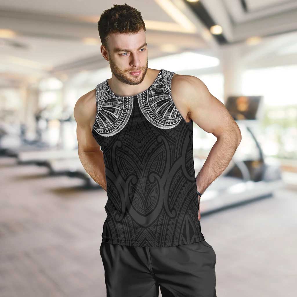 Samoan Traditional Art Tattoos Men Tank Top Tatau Roman Reigns Black Color LT03 Black - Polynesian Pride