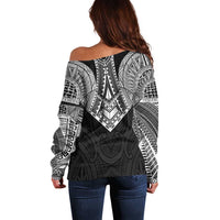 Samoan Traditional Art Tattoos Off Shoulder Sweater Tatau Roman Reigns Black Color LT03 - Polynesian Pride