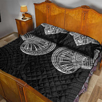 Samoan Traditional Art Tattoos Quilt Bed Set Tatau Roman Reigns Black Color LT03 - Polynesian Pride