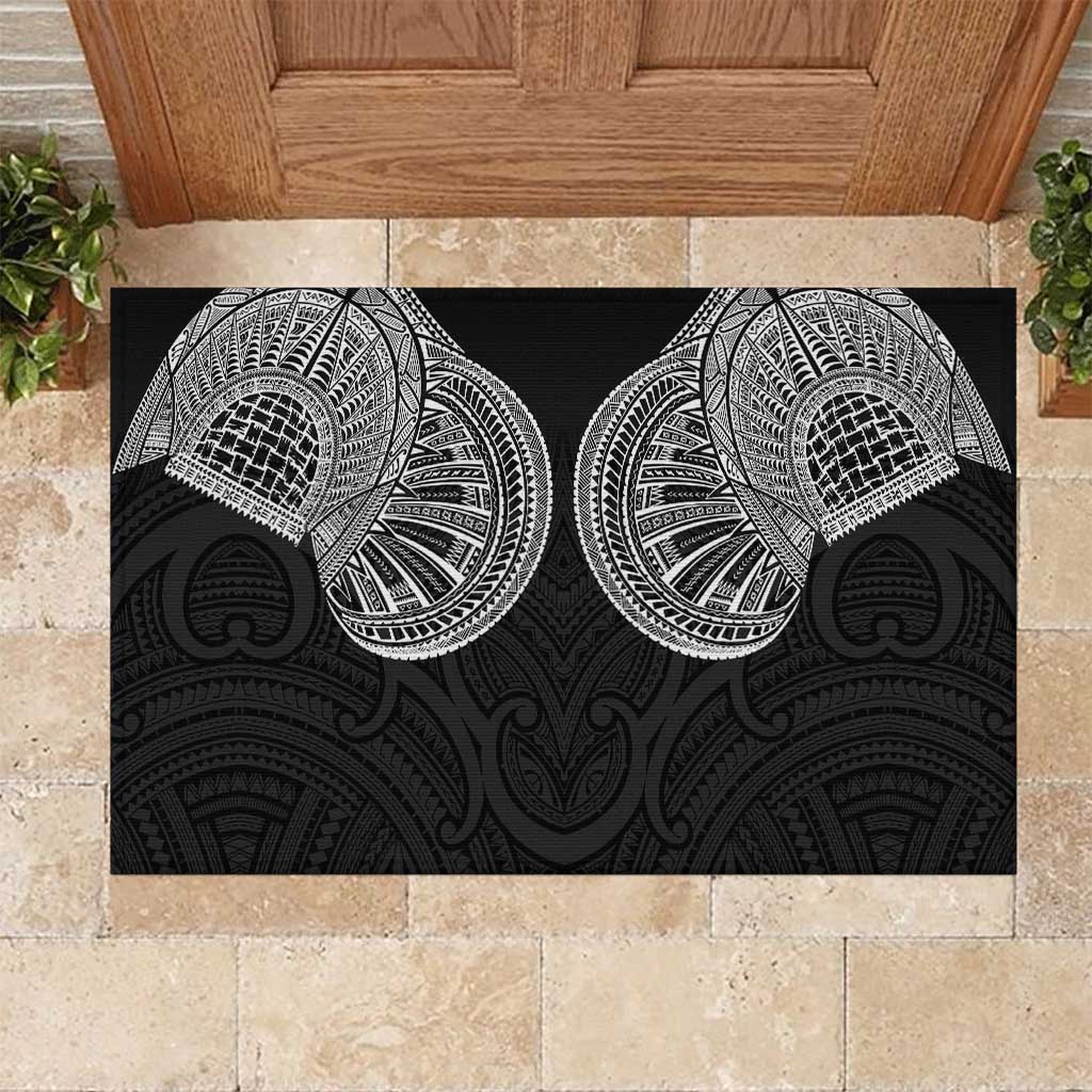 Samoan Traditional Art Tattoos Rubber Doormat Tatau Roman Reigns Black Color LT03 Black - Polynesian Pride