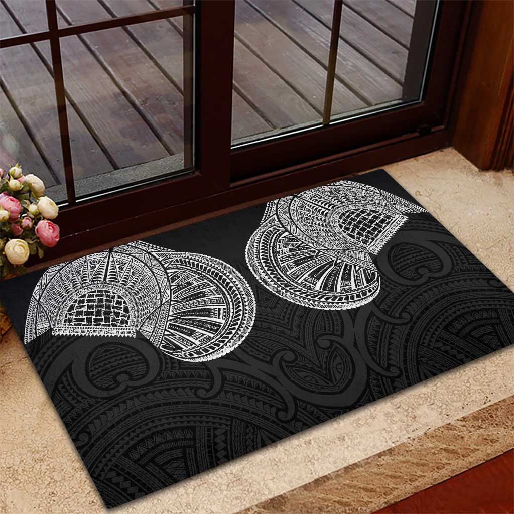 Samoan Traditional Art Tattoos Rubber Doormat Tatau Roman Reigns Black Color LT03 - Polynesian Pride