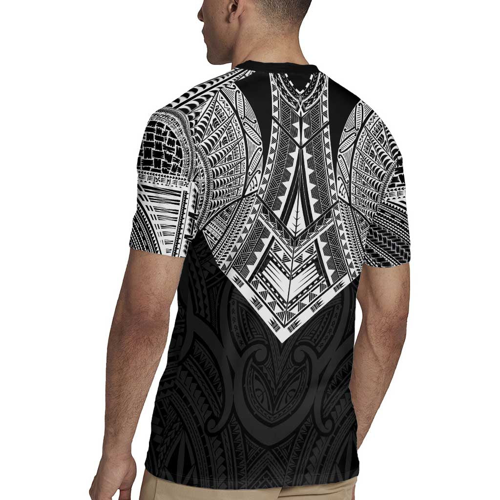 Samoan Traditional Art Tattoos Rugby Jersey Tatau Roman Reigns Black Color LT03 - Polynesian Pride