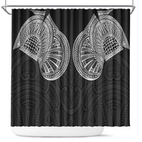 Samoan Traditional Art Tattoos Shower Curtain Tatau Roman Reigns Black Color LT03 Black - Polynesian Pride