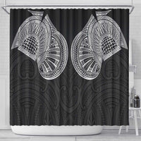 Samoan Traditional Art Tattoos Shower Curtain Tatau Roman Reigns Black Color LT03 - Polynesian Pride