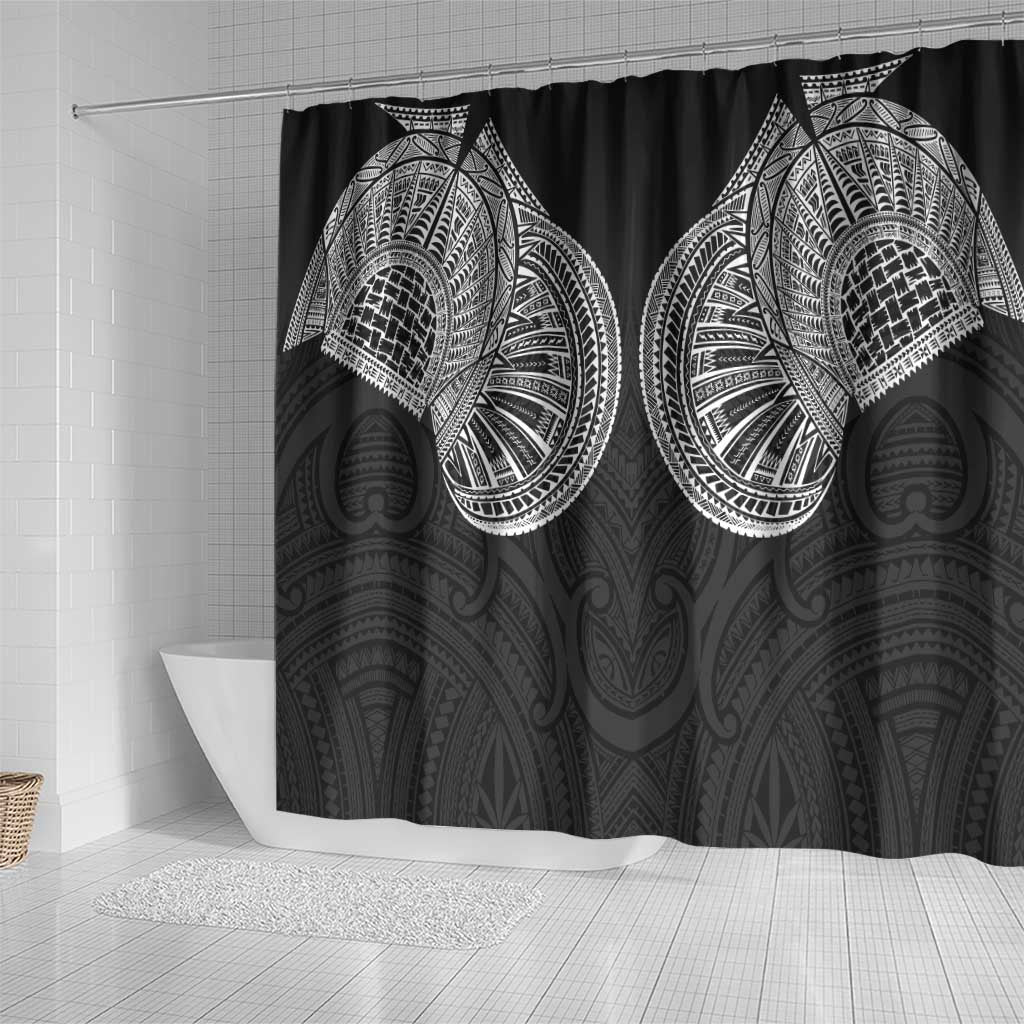 Samoan Traditional Art Tattoos Shower Curtain Tatau Roman Reigns Black Color LT03 - Polynesian Pride