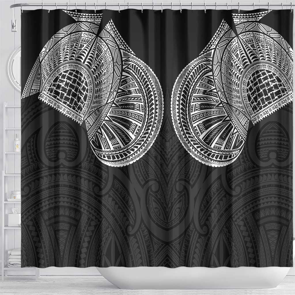 Samoan Traditional Art Tattoos Shower Curtain Tatau Roman Reigns Black Color LT03 - Polynesian Pride