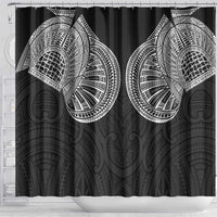Samoan Traditional Art Tattoos Shower Curtain Tatau Roman Reigns Black Color LT03 - Polynesian Pride